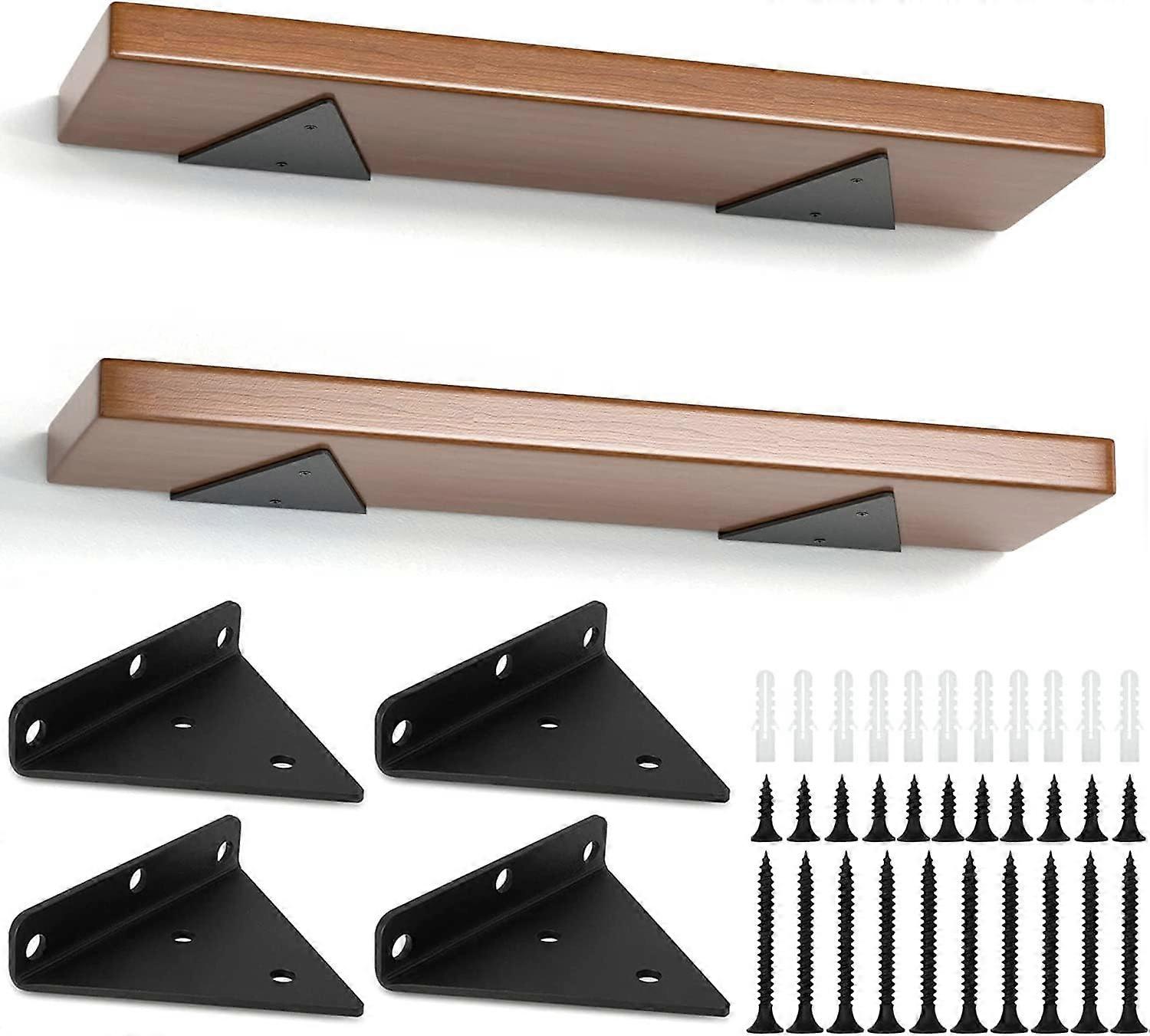 Pack Triangle Shelf Brackets, 8CM Iron Floating Shelf Brackets, Metal Wall Mounted Shelf Bracket for DIY Open Shelves