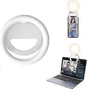 Lampe annulaire pour ordinateur portable, kit d’éclairage de vidéoconférence pour les réunions Zoom, lampe annulaire portable alimentée par batterie 500mAh, 3 modes de couleur 3000K-7000K dimmable S