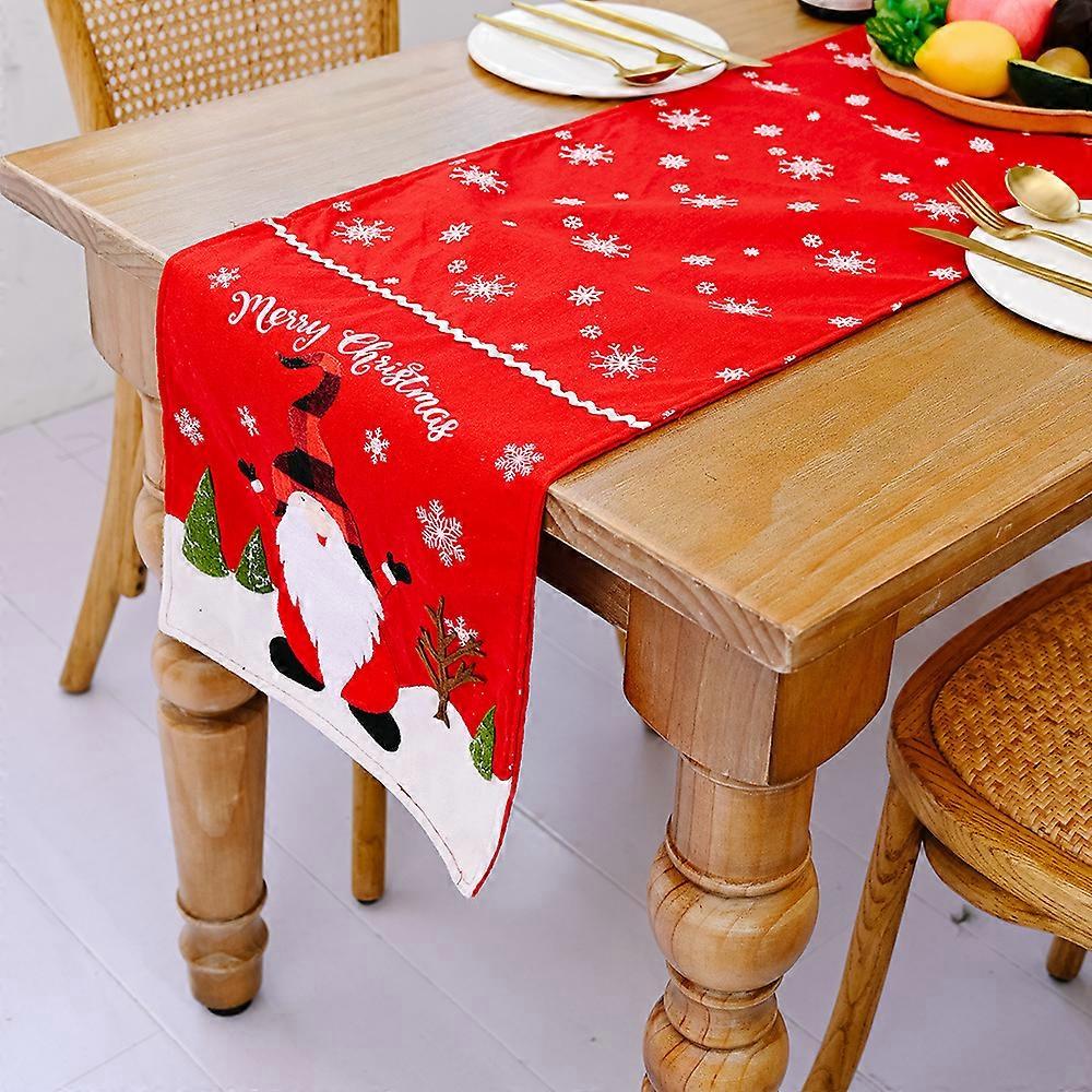 Rectangular Christmas Tablecloth Polyester 35*180m Christmas Tree Patterns for Christmas Table DecorationPrinted Christmas Tablecloth Absorbent Tablec