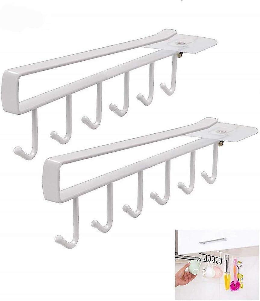 Unter dem Schrank Tassenhalter 2er Pack Kaffee Tee Tasse Halter mit 6 Haken Unter dem Regal Becher Trockengestell