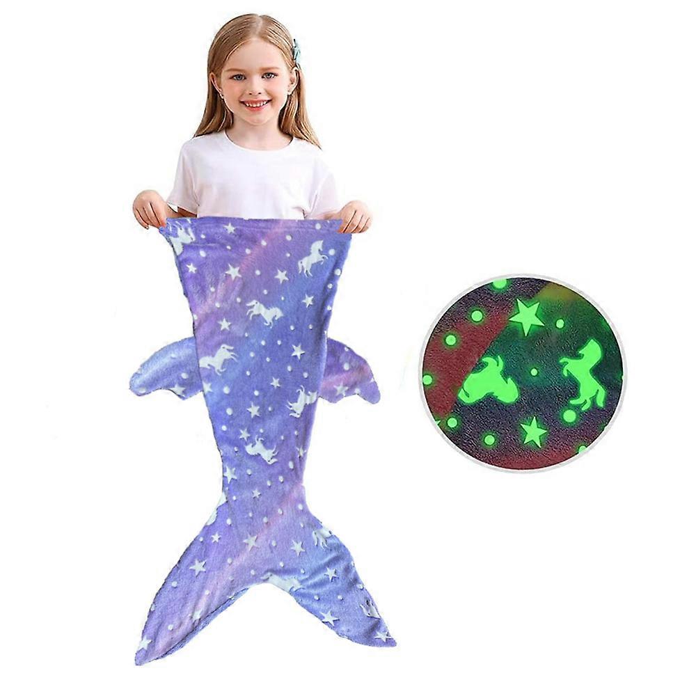 Mermaid Tail Blanket Glow In The Dark Flannel Mermaid Blanket Gifts For Girls