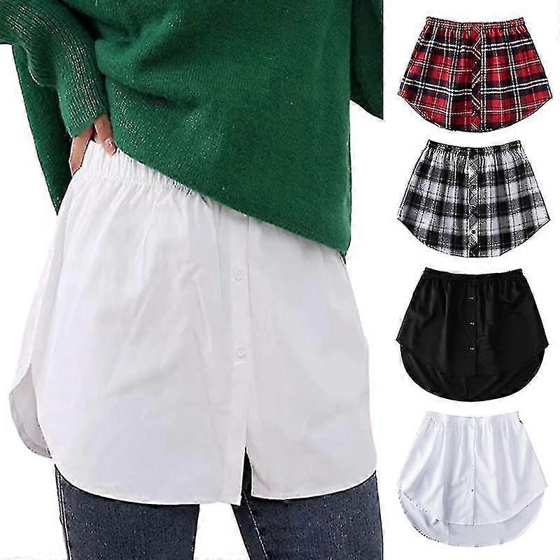 Femmes Fausse Chemise Queue Jupe Irrégulière Chemisier Queue Ourlet Détachable Mini Sous-Jupe