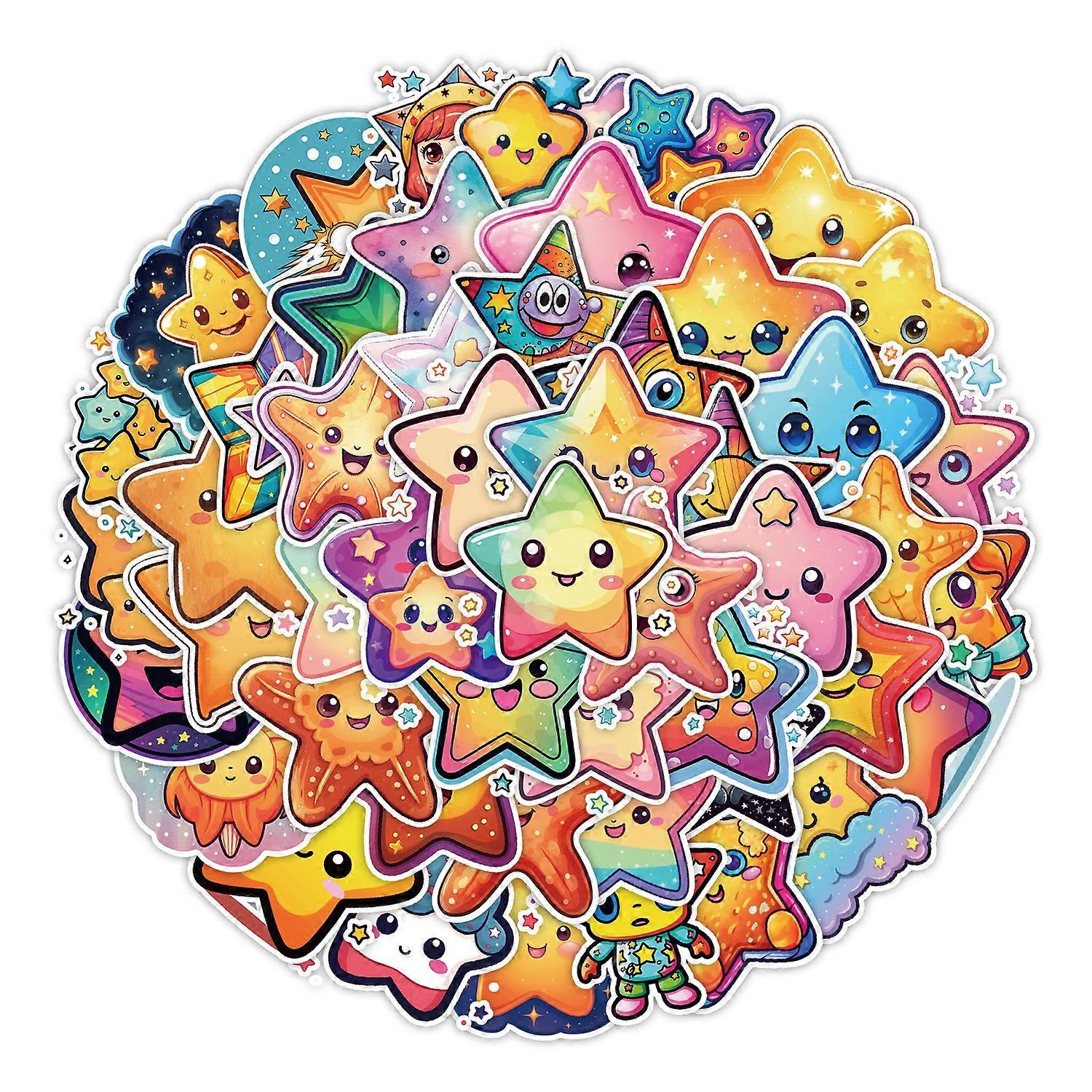 50 cute cartoon star graffiti stickers