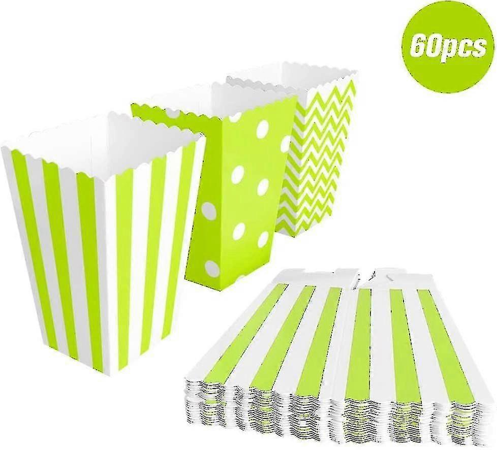 60 sacchetti per popcorn, contenitori per caramelle, scatole per popcorn, sacchetti per feste per popcorn, bastoncini di sale e barrette di caramelle