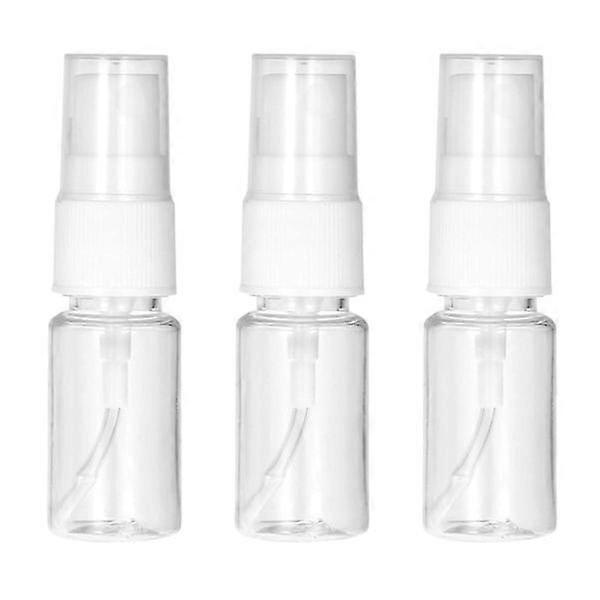3x Plastic Spray Bottles - 10 ml Transparent
