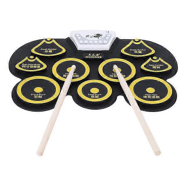 Electronic Drum Pad Silic Mute Drum Foldable Digital Usb Drum Kit With Stick And Foot Pedal