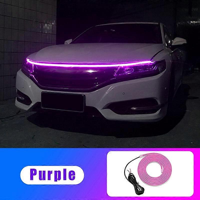 Start Scan LED Car Hood Atmosphere Light Strip Waterproof Flexible Decorative Ambient Neon DRL Lamp Daytime Running Light APP Motor Vehicle Lighting