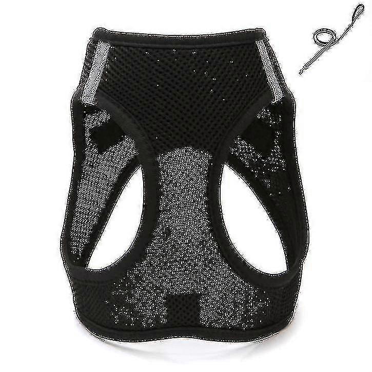Black Breathable Pet Leash Vest