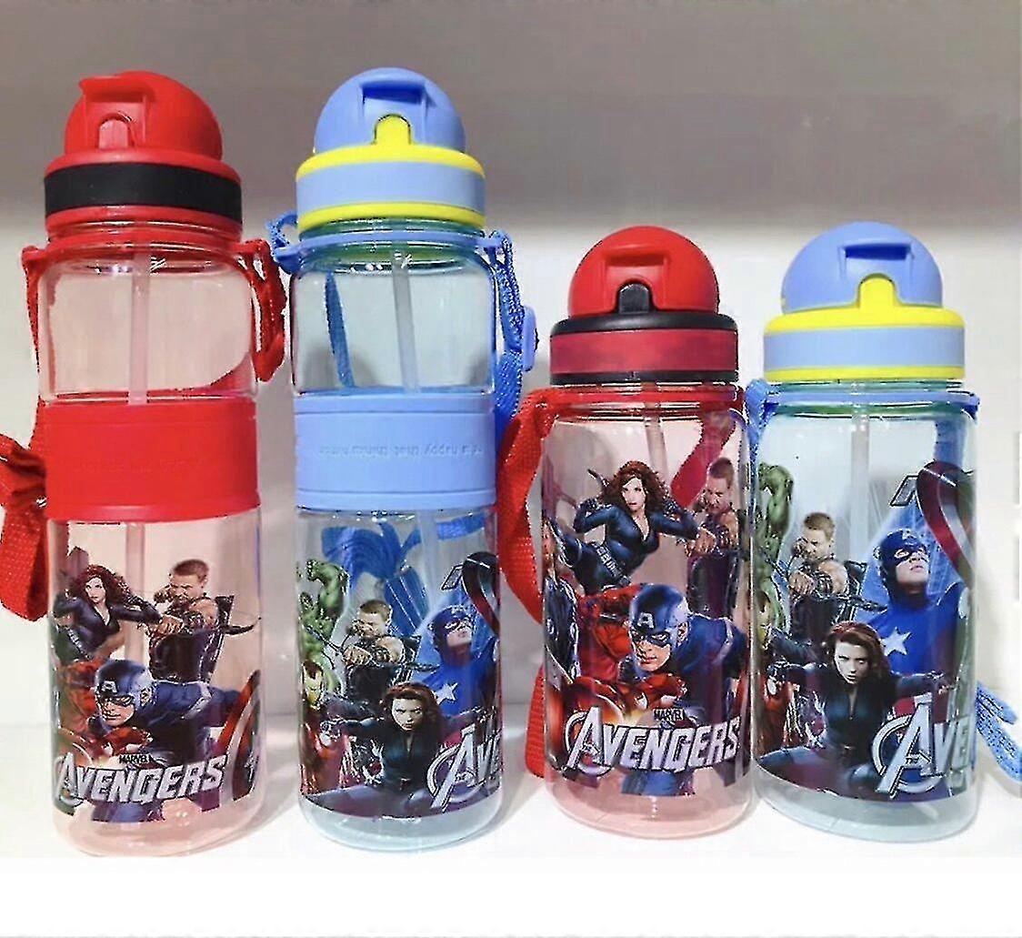 350/500 مل أطفال الكرتون زجاجة مياه الشرب كأس القش مع حزام الكتف