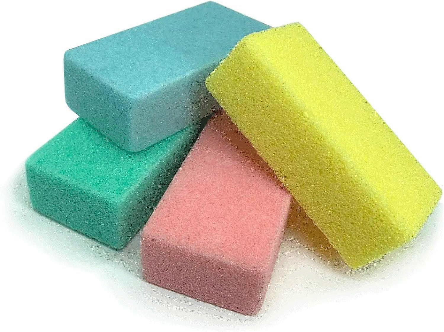Pack of 4 foot pumice sponges (assorted colours), the ultimate pedicure stone callus remover and foot scrub