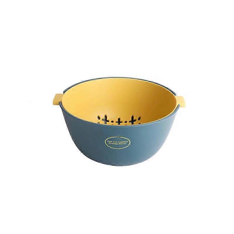Vegetable Filter, Fruit Basket Drain, Kitchen Filter, Plastic Pasta Filter, Multifunctional Drain Blue (Blue)
