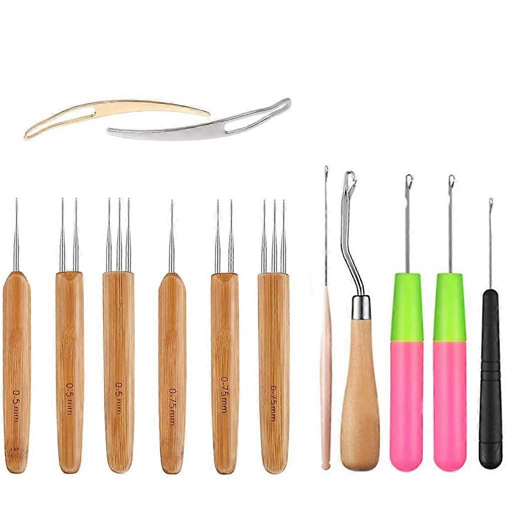 Dreadlock crochets - ensemble d’outils Dread Lock, crochet à crochet ensemble d’aiguilles pour cheveux tressés, tapis M