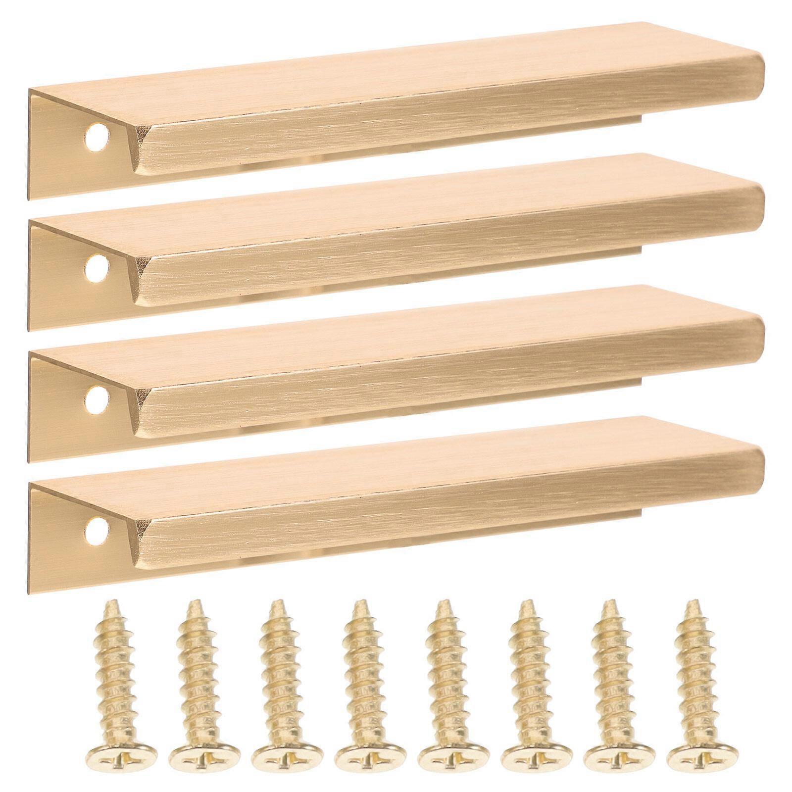 4 pcs Kitchen Cabinet Pull Concealed Cabinet Pulls Hidden Drawer Pulls Metal Cabinet Edge Pulls