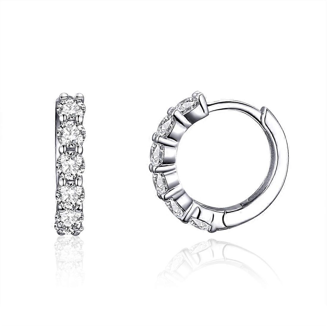 Platinum-plated Zircon Sterling Silver Earrings SCE524