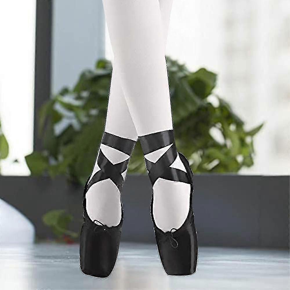 Balet Pointe Boty Dívky Ženy Stuha Balerína Boty s Toe Pads