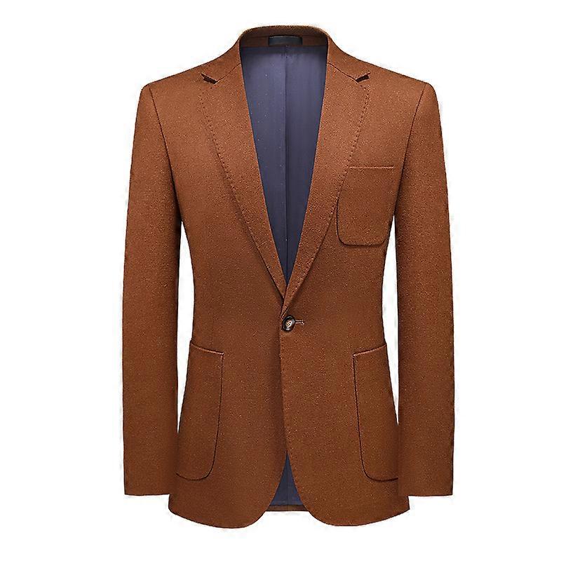 Men's Casual One Button Woolen Single Breasted Trench Jacket