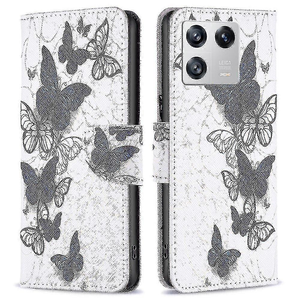 Bf Pattern Printing Leather Series-2 For Xiaomi 13 Pu Leather Stand Case Pattern Printing Shockproof Phone Wallet Cover