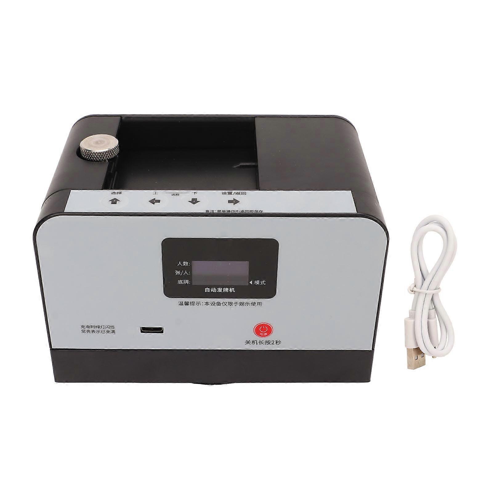 Unbrand Spielkartenmaschine Smart Mini Automatischer Deck-Shuffler Elektrische Karten-Dealer-Maschine Schwarz