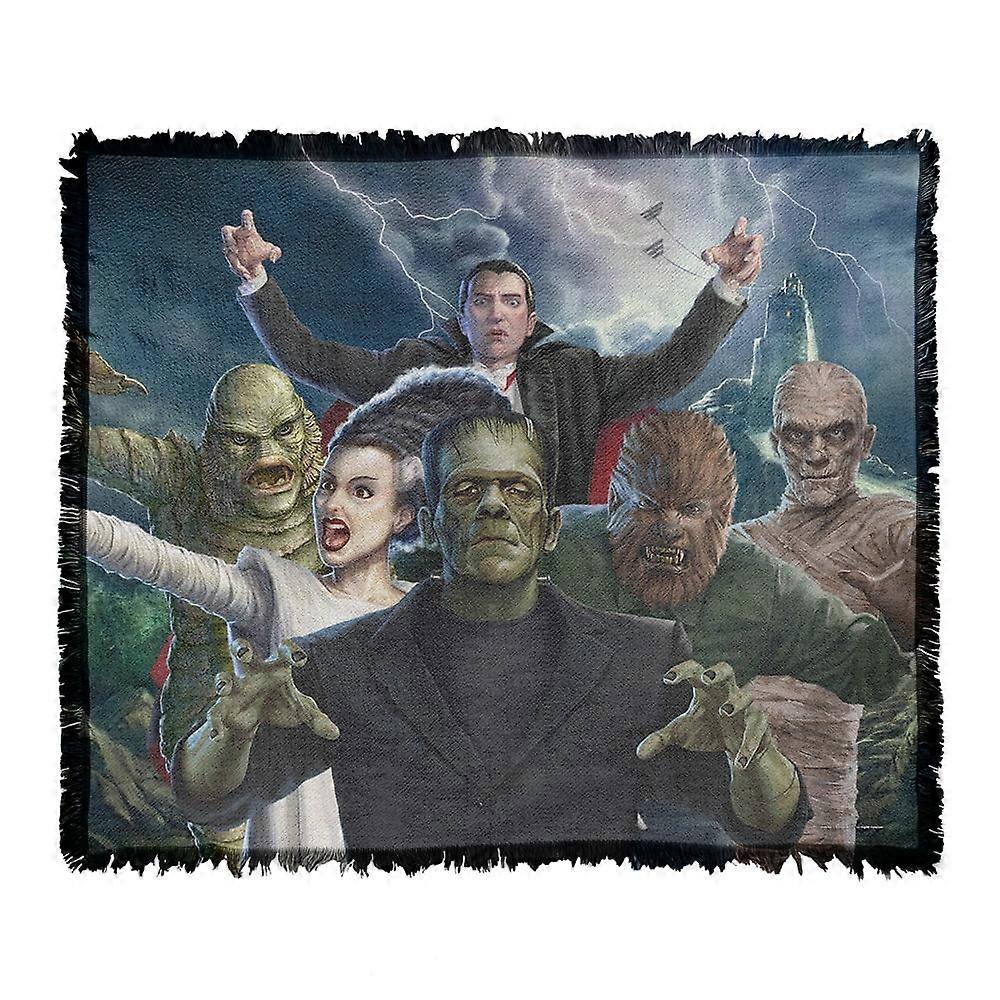 Universal Monsters Blanket, Monsters Group vevd billedvev bomull blanding frynsete kaste teppeMTWLF1198