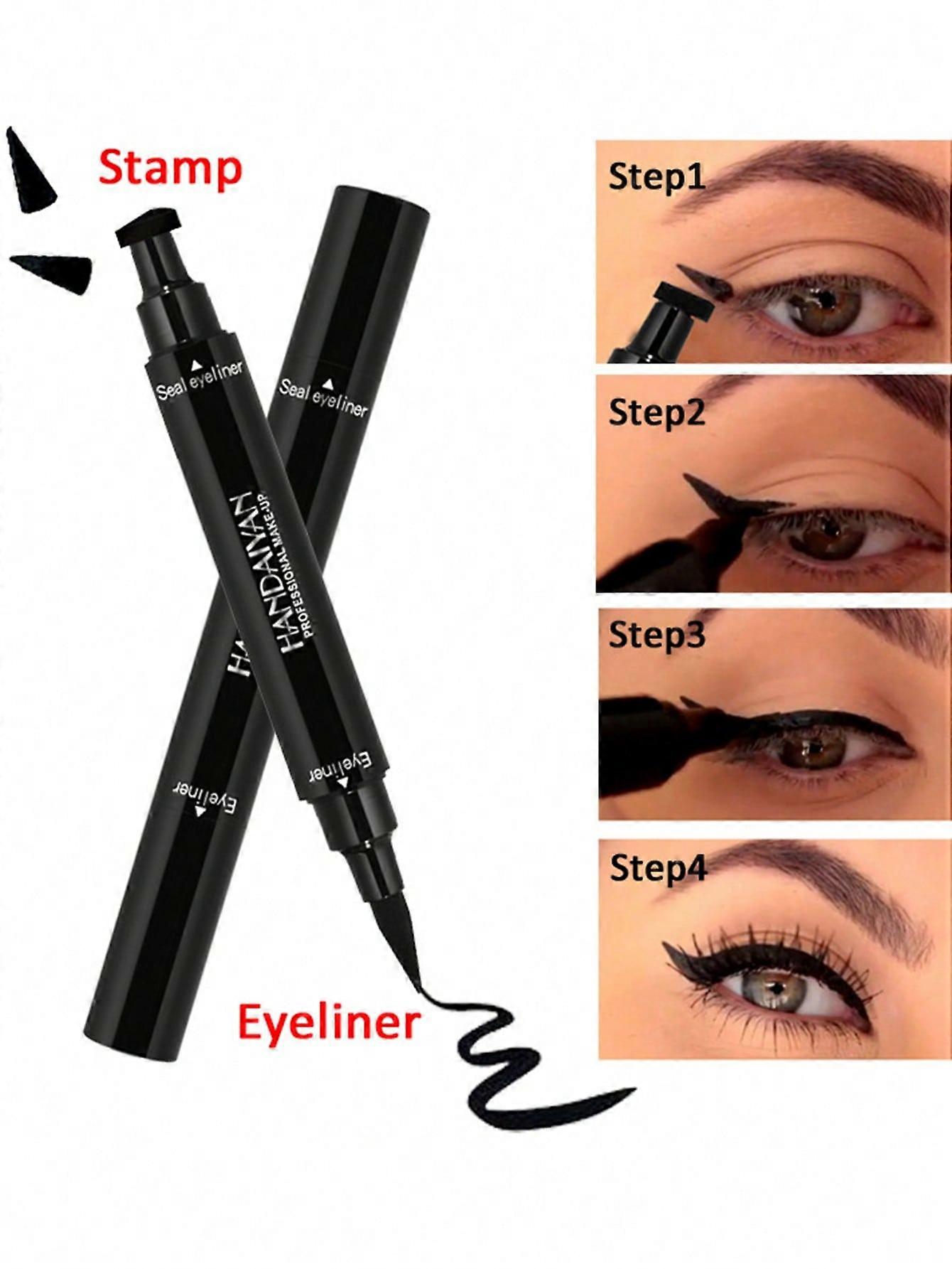HANDAIYAN Double-headed Waterproof Triangular Stamp Eyeliner Pen