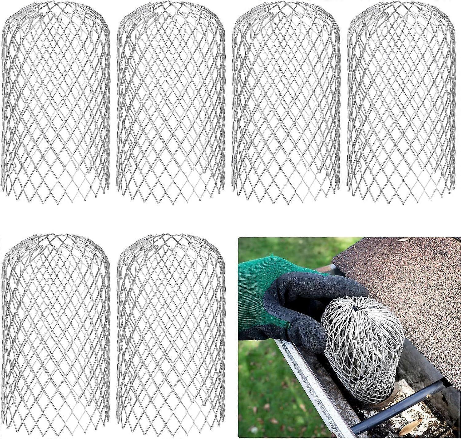 6Pcs Gutter Strainer, Aluminum Gutter Filter, Easy to Install Gutter Grate, Gutter Connectors to Prevent Clogs from Leaves, Mud and Debris