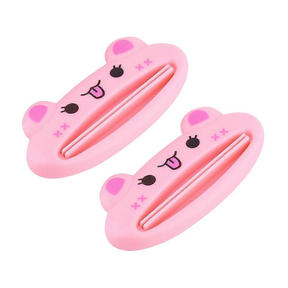 2pc Toothpaste Tube Squeezer Easy Squeeze Paste Dispenser Roll Holder Cartoon Cat
