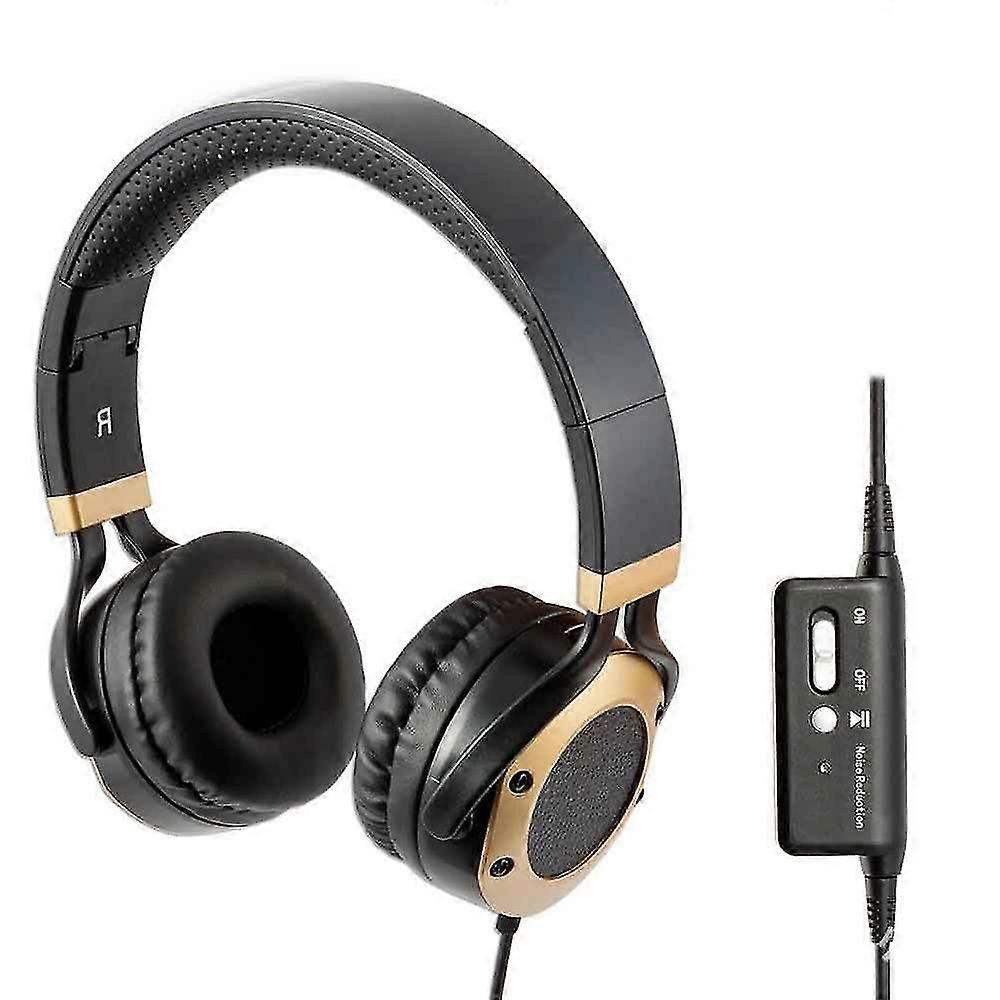 Active Noise Cancelling Headphones With Microphone And Airplane Adapter, Folding And Lightweight Travel Headsets, Hi-fi Deep Bass Wired Headphones,455