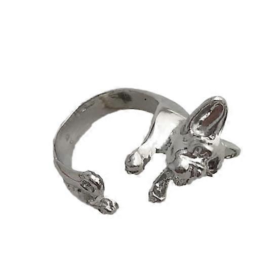 Adjustable Retro Bulldog Openings Ring Unisex Animal Pit Bull Dog Punk