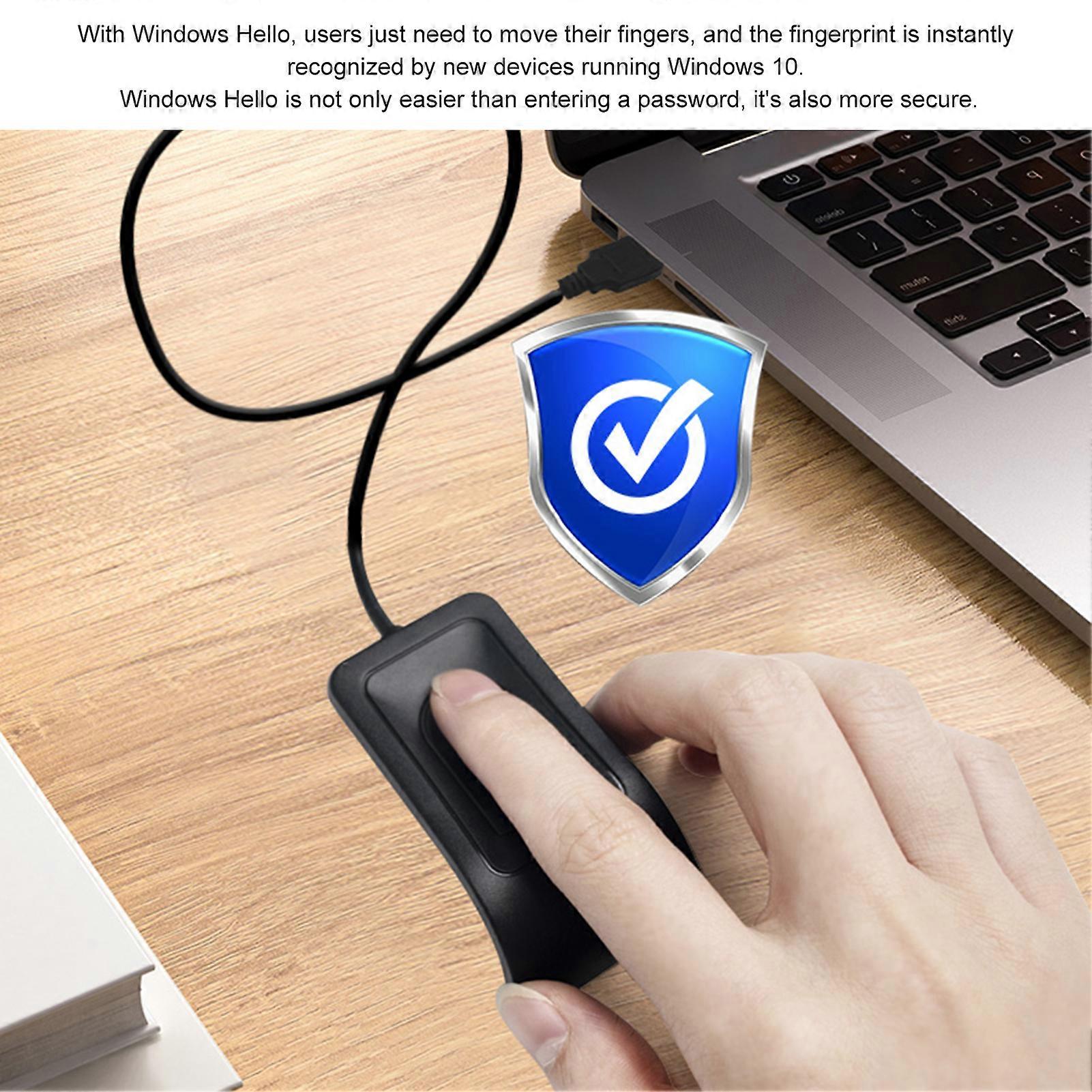 Fingerprint Reader USB Biometric Scanner for Windows Hello Portable Fingerprint Sensor for Computer PC Laptop Security