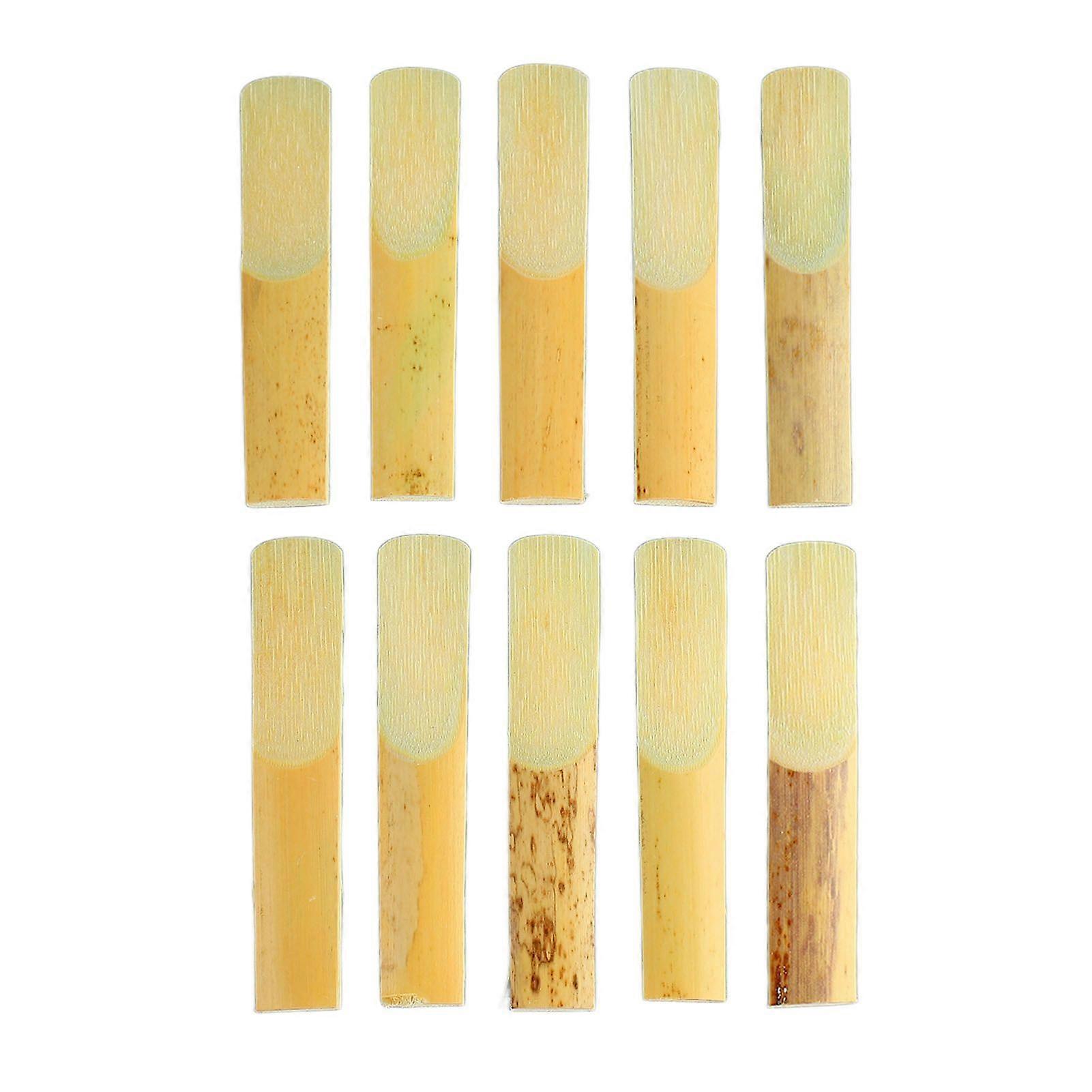 10Pcs Saxophone Eb Clarinet Reeds Strength 2 Robust Professional Sax Eb Clarinet Reed Set Wood Color Number 2.5