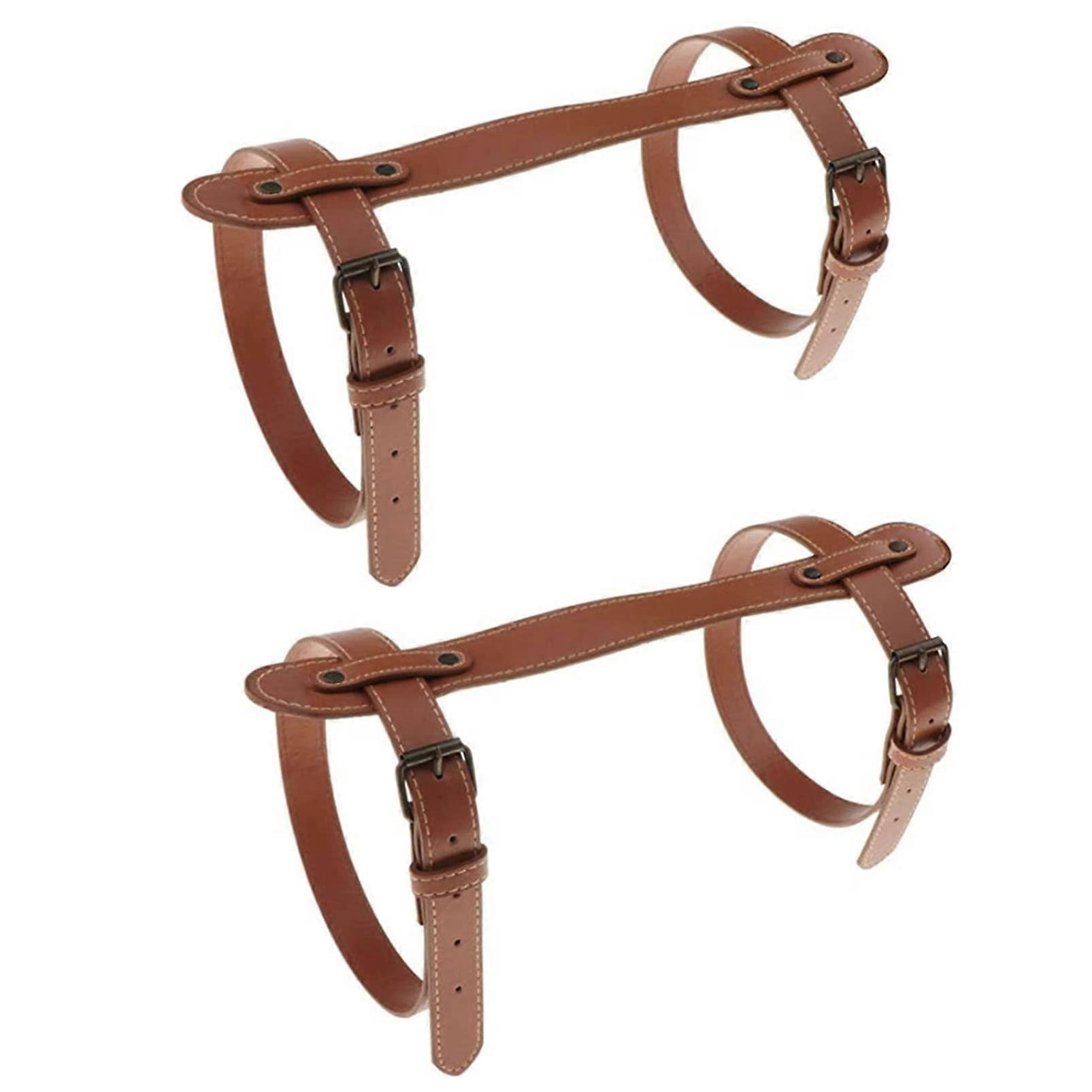 PU Leather Carry Strap for Picnic Blanket, Ideal for Camping, Festivals, and Picnics (2 Pack)