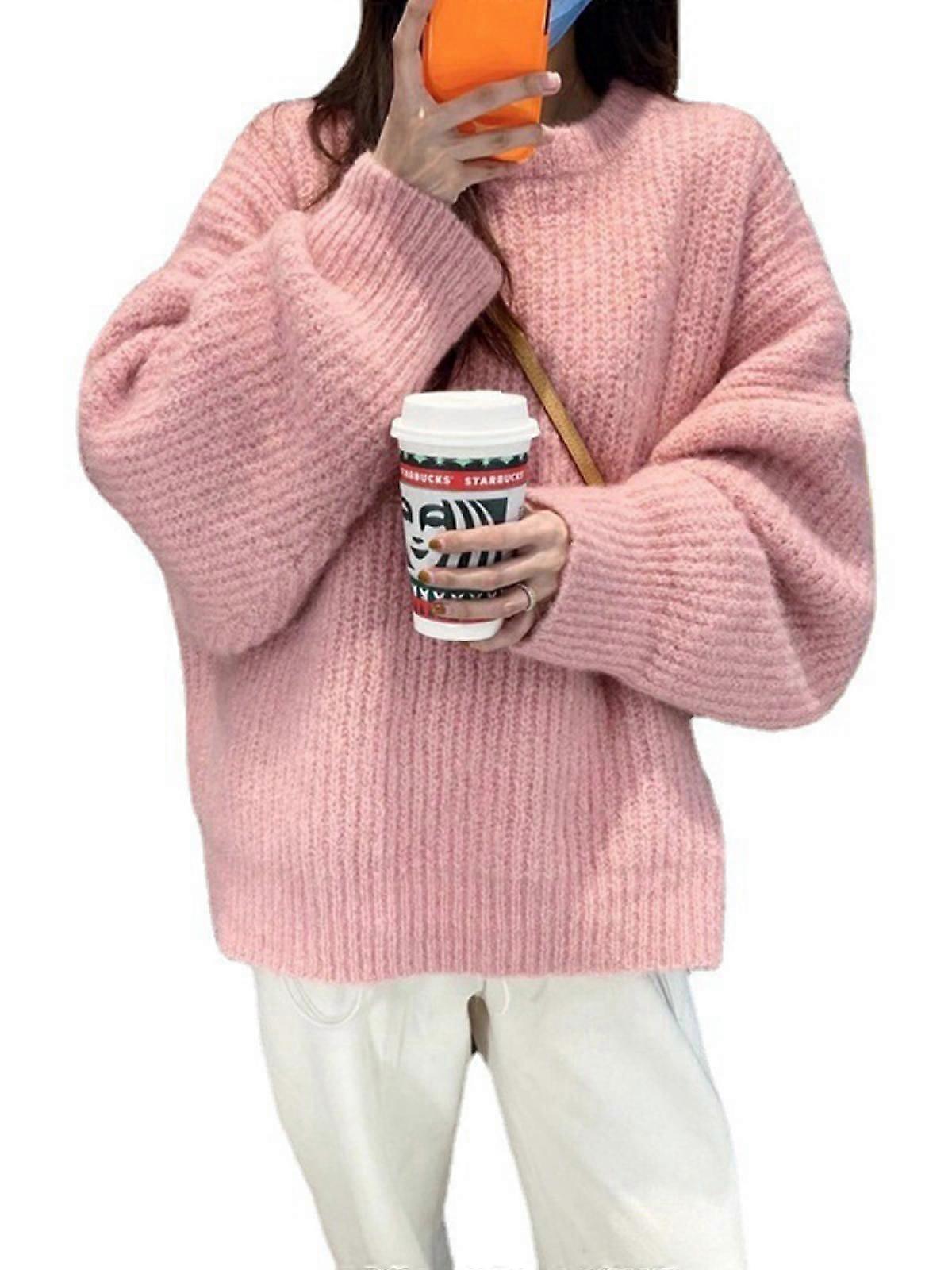 Women's 2022  Crewneck  Long Sleeve Loose Pullover Tops,S