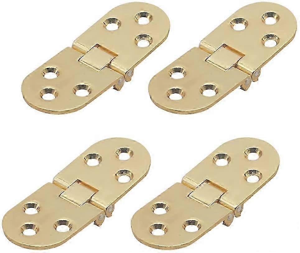 4Pcs Folding Table Hinges, Flat Foldable Cabinet Door Hinges, Zinc Metal Round Edge Sewing Machine Folding Table Furniture Flip Shelf Hinge, for Furni