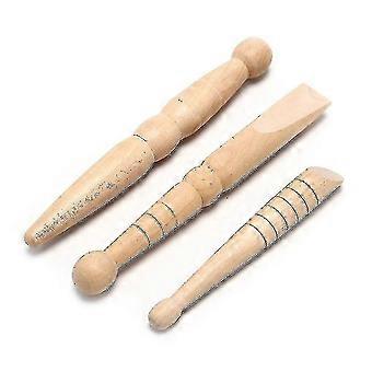 3pcs Massage Stick Made Of Wood As A Massage Aid For Reflex Points