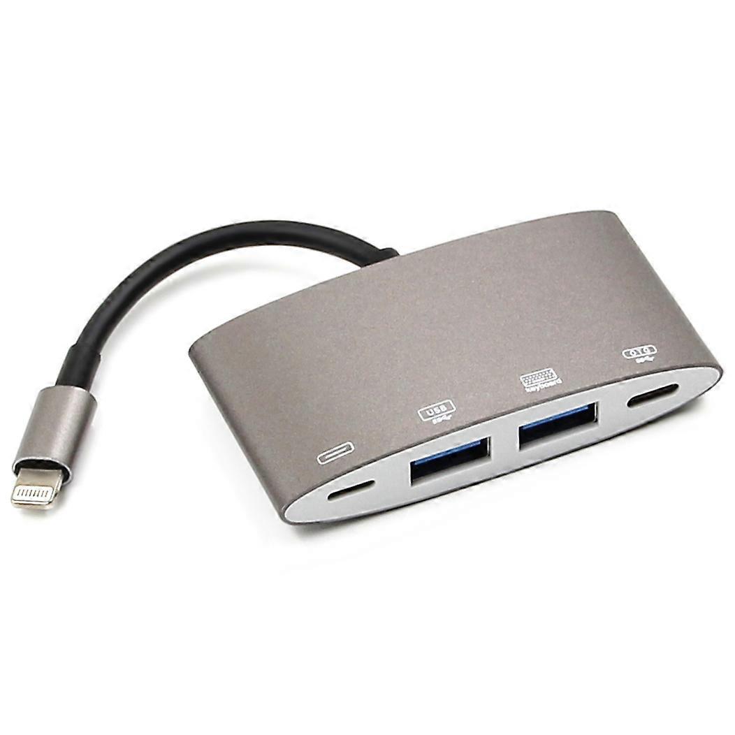 1040KEY 8 Pin to USB + Type-C / USB-C + OTG Multi-function Converter Adapter
