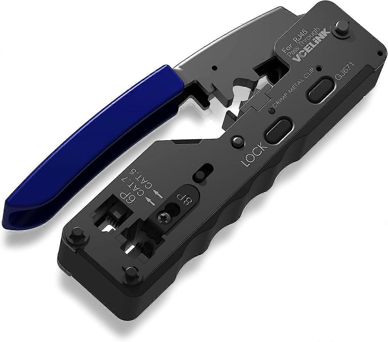 Crimp Tool for CAT5/CAT5E/CAT6/CAT6A/CAT7 Network Connector RJ45 Network Plug Crimp and Telephone Socket 6P