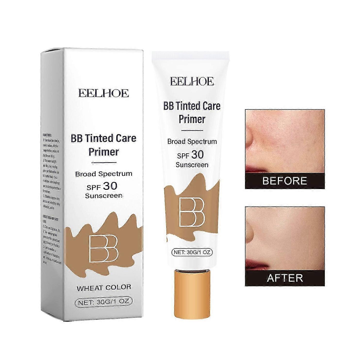 مرطب BB ملون SPF 30 ، برايمر للعناية الملون BB ، تغطية كاملة ، خالي من الزيوت ، خفيف