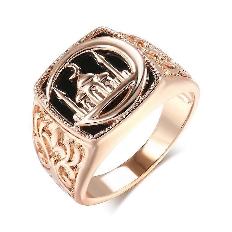 Kinel Stylish Black Stamp Ring for Men