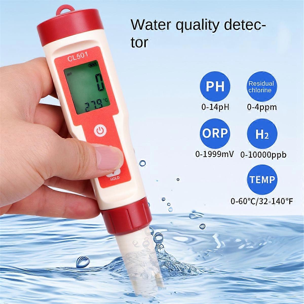 5 In 1 Water Quality Detection Pen PH/ Residual Chlorine/ Test Pen