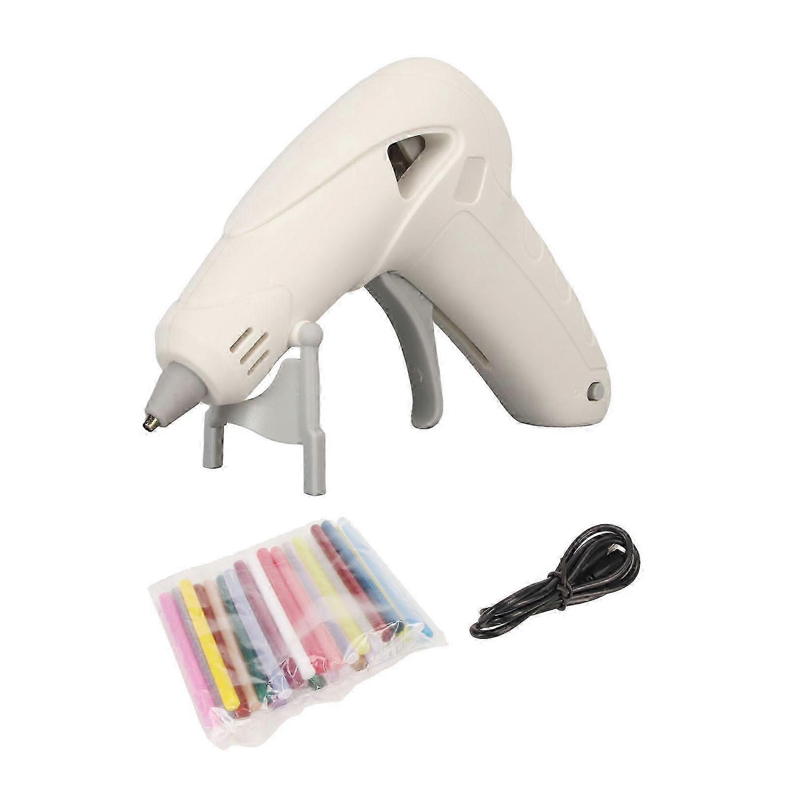 10W Hot Melt Glue Machine with 30 Glue Sticks Foldable Stand Fast Preheating Hot Glue Tool for Craft Projects White
