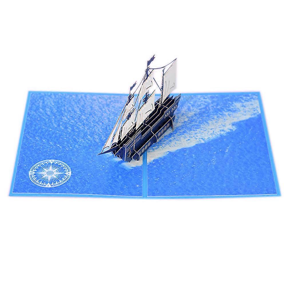 Laser Cut Design Sailboat Greeting Card, Handmade Card For Special Gifts, Features High Quality Paper And 3D Pop Up Design, Suitable For Decoration,