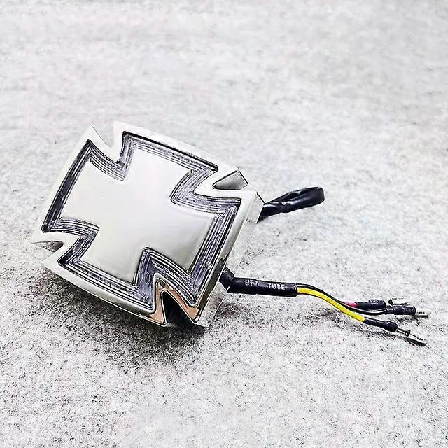 1PC Retro Universal Maltese Cross Motorcycle Rear Tail Light Running Brake LED Lamp compatible for   Chopper Bobber Cafe Racer