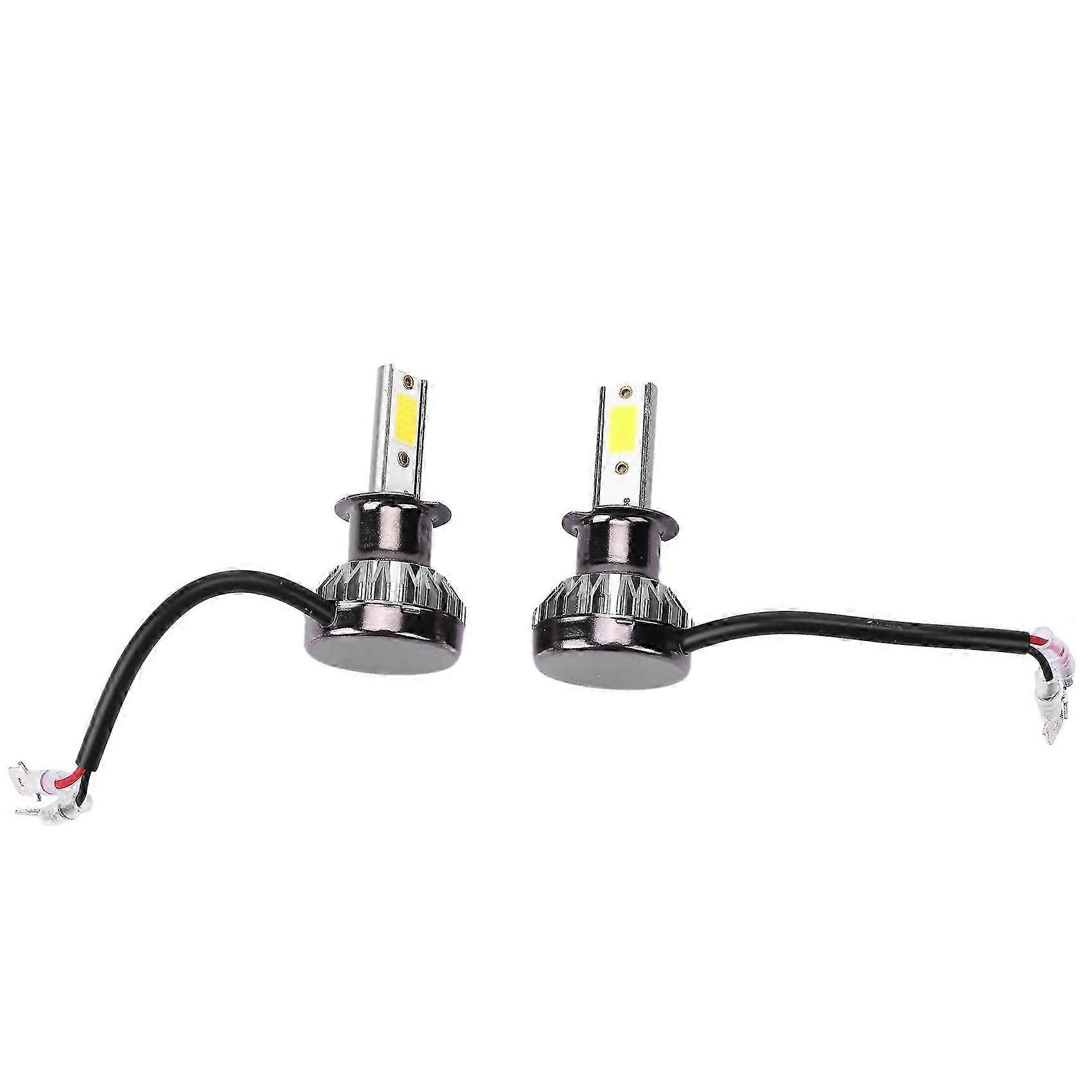 2Pcs Mini 1400W LED Headlight Bulbs Conversion Kit FOG Driving Light Hi-Low Lamps DRL 6000K White-Plug and Play(H3) js