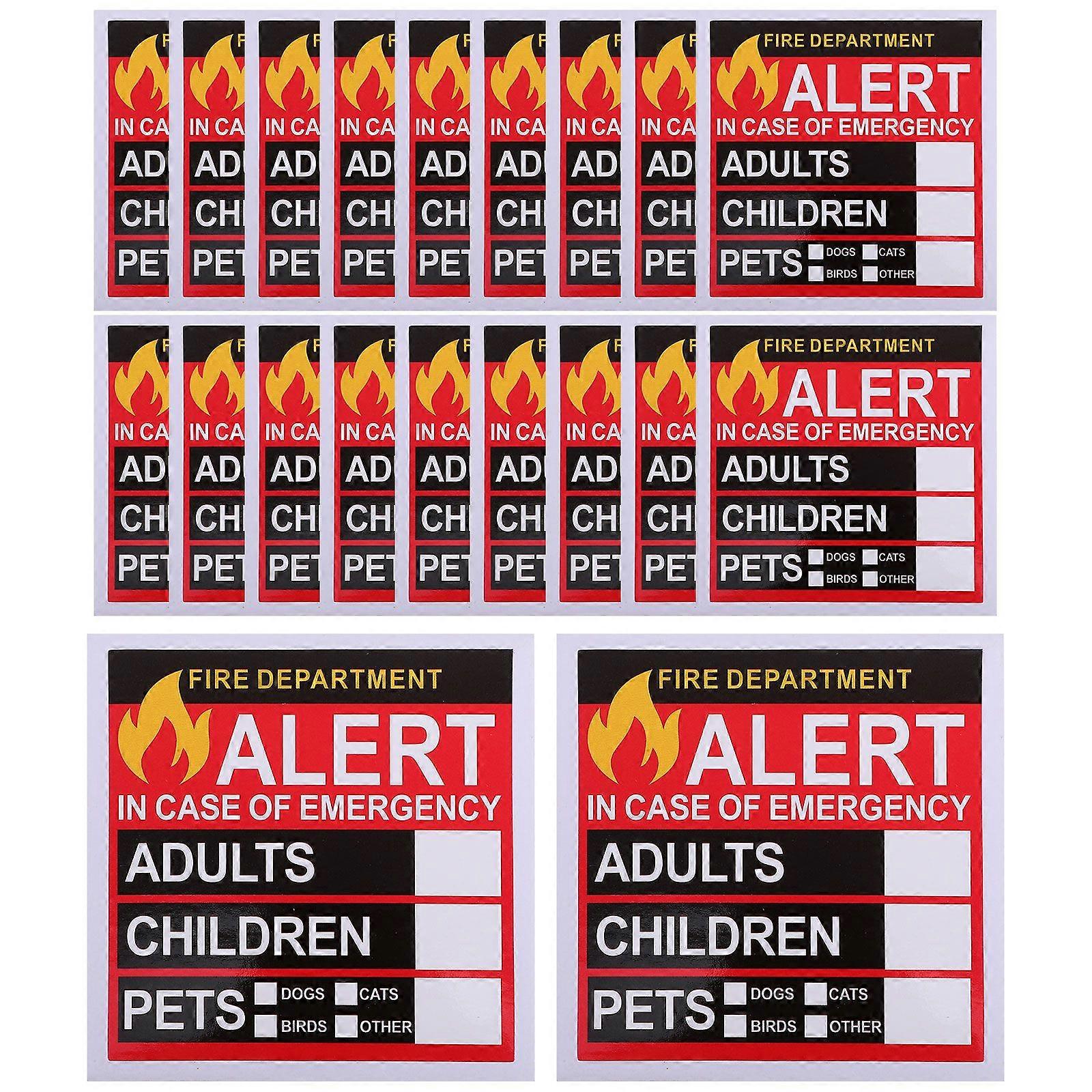 20 Sheets Emergency Alert People and Pet Finder Stickers Emergency Alert Decal