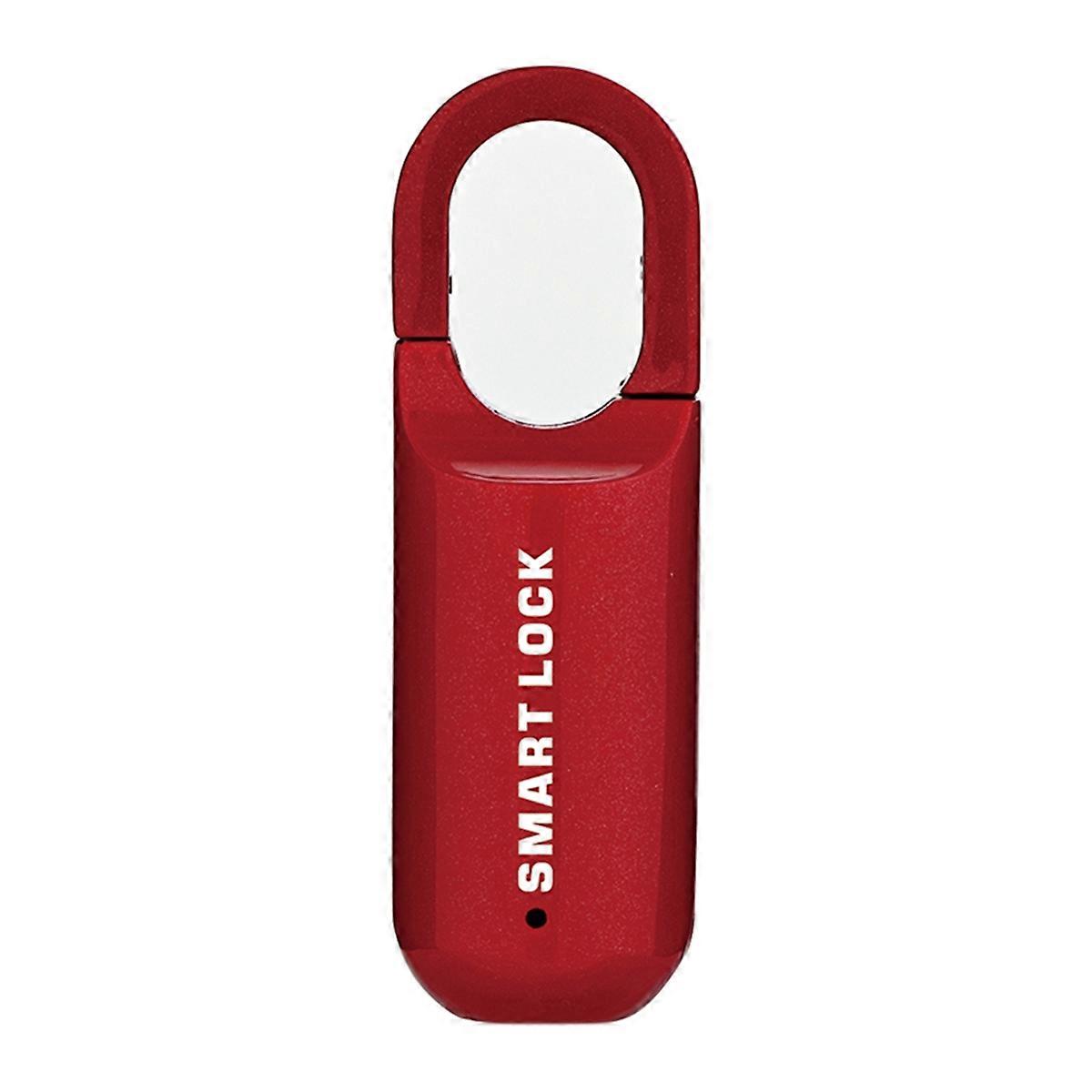 Fingerprint Padlock M01 Anti-Theft Smart Door Lock Keyless USB Rechargeable Security for Home Bike Locker Red