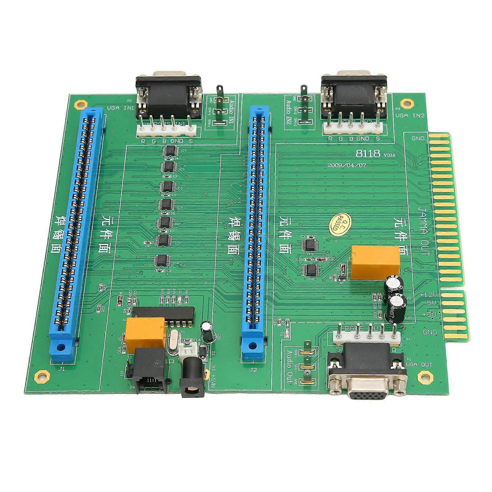 for JAMMA PC Board 2 Slots Easy to Install Multi for JAMMA 2 in 1 Switch with Remote Control for Games 