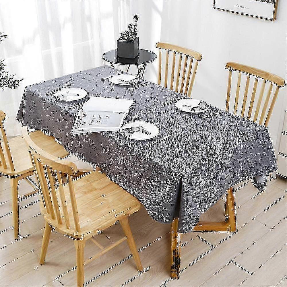 Linen Tablecloth Rectangular Dining Table Cloth Cover Home Decor90x90cmDark Gray