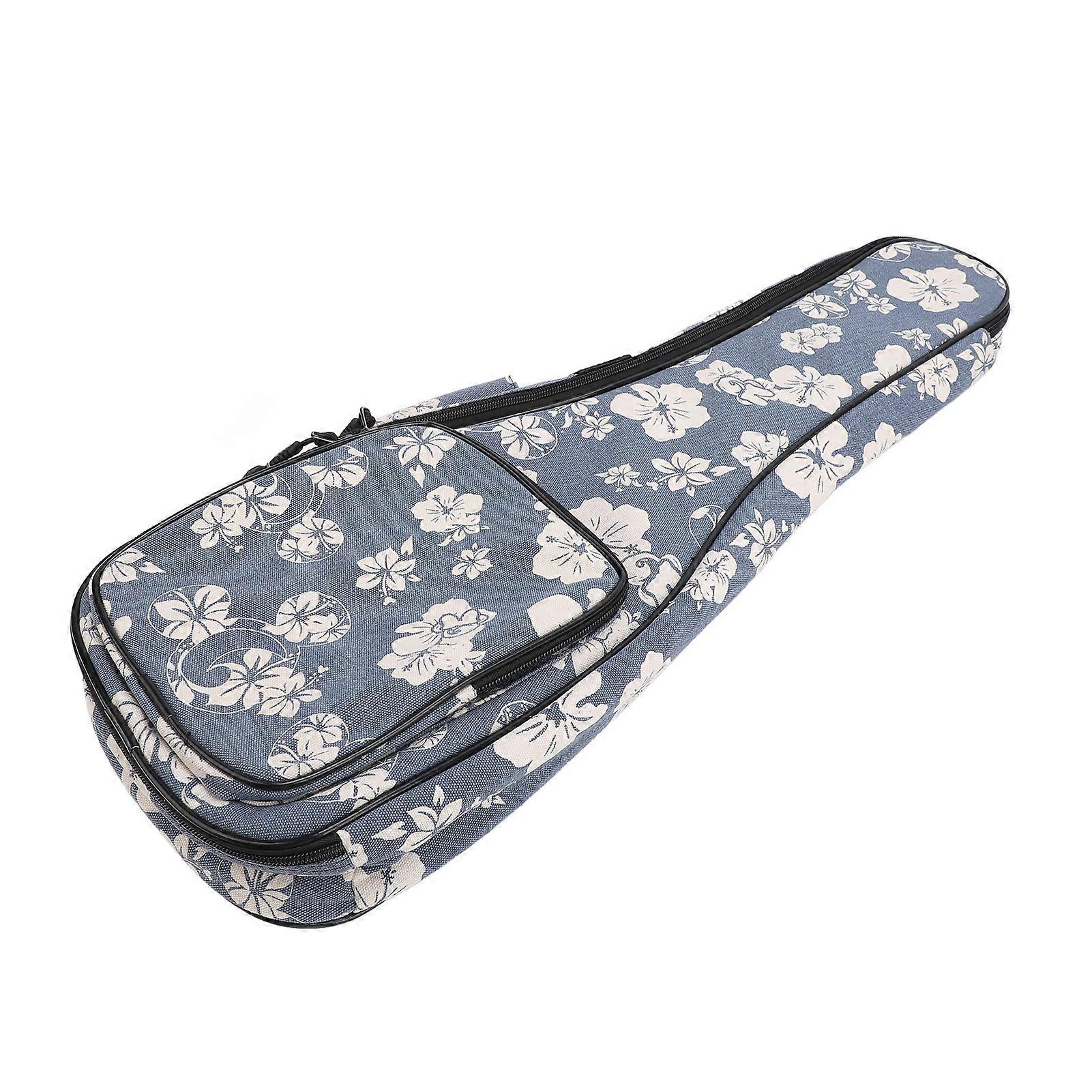 23 Inch Ukulele Backpack Case Thickened Padded Hibiscus Nylon