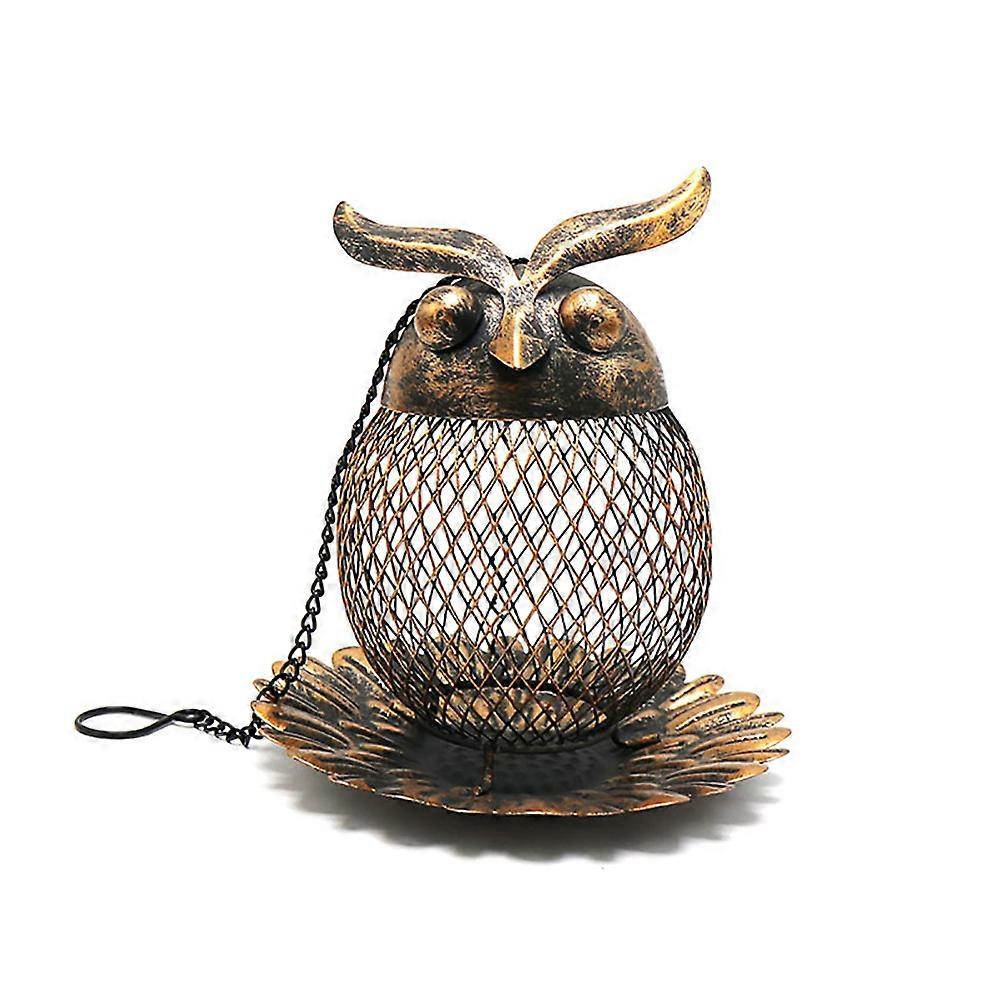 Sturdy Owl-Shaped Bird Feeder, Easy to Fill With Smooth Metal Edges, Ideal For Large Seed Types And Outdoor Hanging