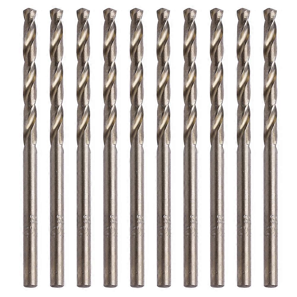 10x Durable Cast Iron Hard Plastic HSS Twist Drill Bits Set Round Shank Titanium Coated Surface For Drilling woodworking  Brown